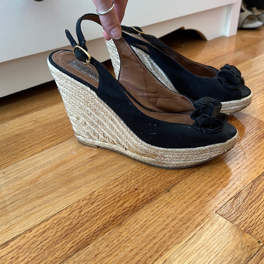 Steve Madden Straw Platform Wedges
